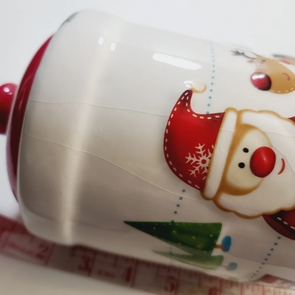 Christmas Santa Reindeer Presents Ceramic Canister